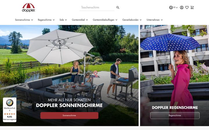 Screenshot of dopplerschirme.com