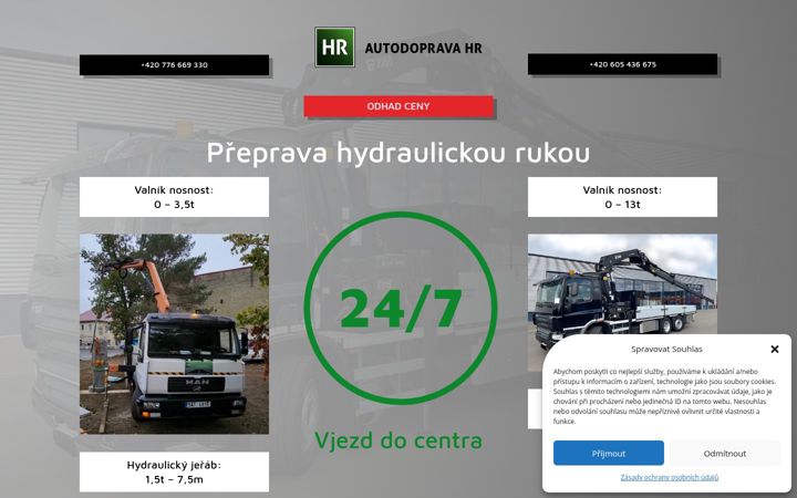 Snímek obrazovky dopravahr.cz