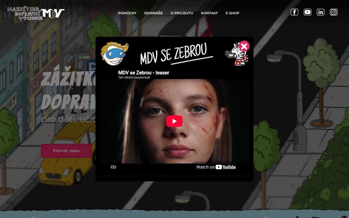 Snímek obrazovky dopravnivychova.cz