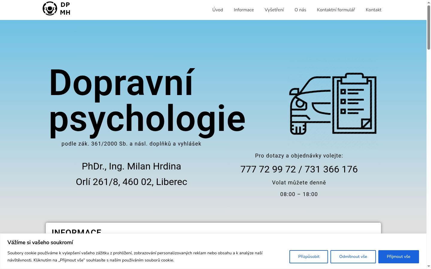 Screenshot of the consent banner shown before any interaction