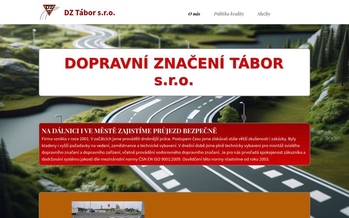 Screenshot of dopravniznacenitabor.cz
