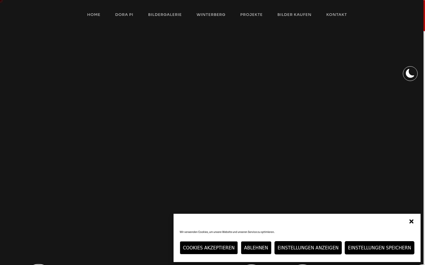Screenshot des Einwilligungsbanners vor jeglicher Interaktion