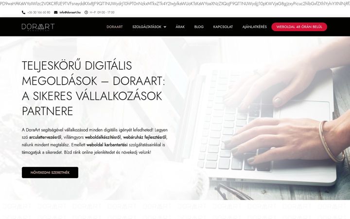 Screenshot of doraart.hu