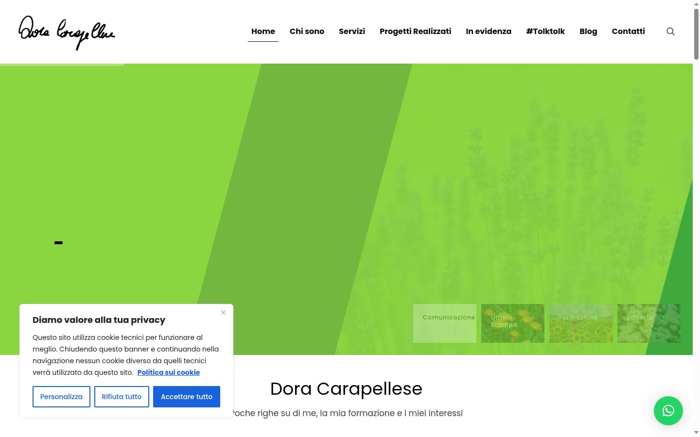 Screenshot del banner di consenso mostrato prima di qualsiasi interazione
