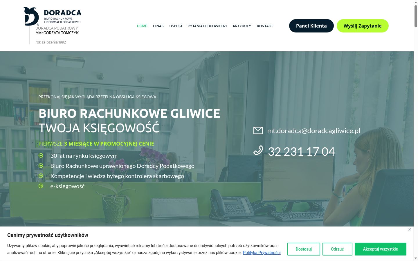 Screenshot del banner di consenso mostrato prima di qualsiasi interazione