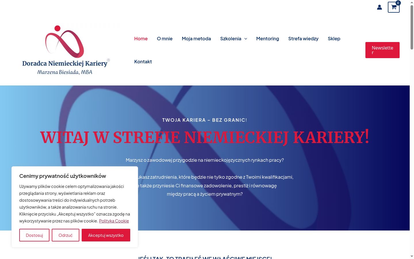 Screenshot des Einwilligungsbanners vor jeglicher Interaktion