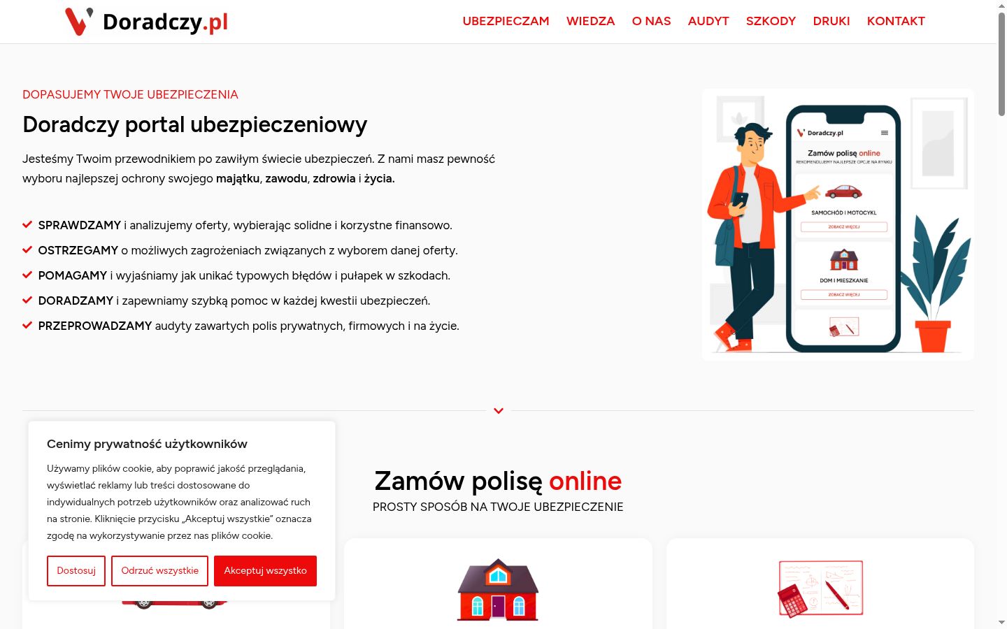Screenshot del banner di consenso mostrato prima di qualsiasi interazione