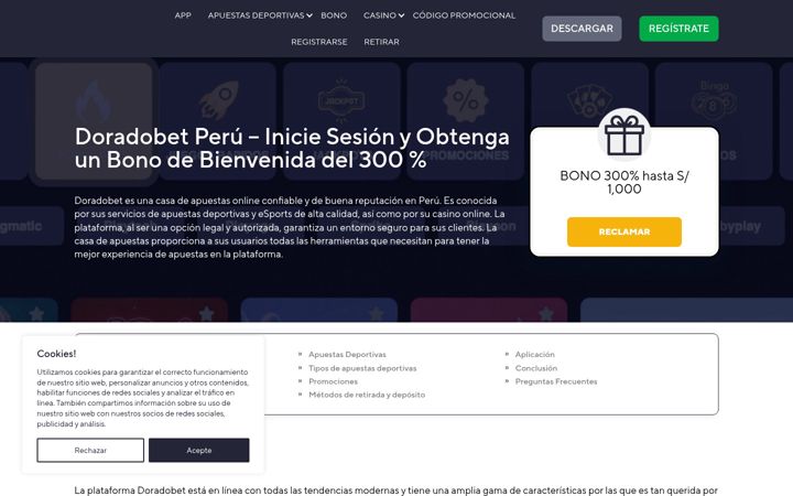 Screenshot of dorado-bet.pe