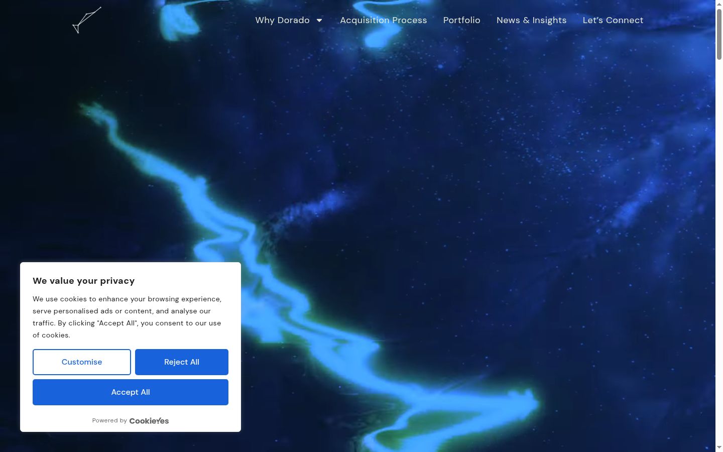 Screenshot του banner συγκατάθεσης που εμφανίστηκε πριν από οποιαδήποτε αλληλεπίδραση