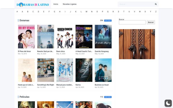 Screenshot of doramasenlatino.com