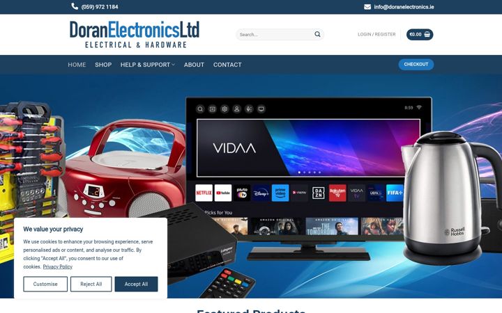 Screenshot of doranelectronics.ie
