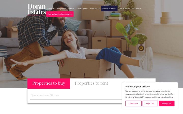 Screenshot of doranestates.ie