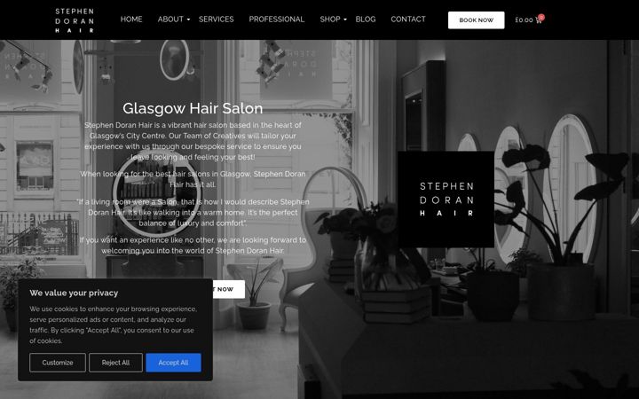 Screenshot of doranhair.com