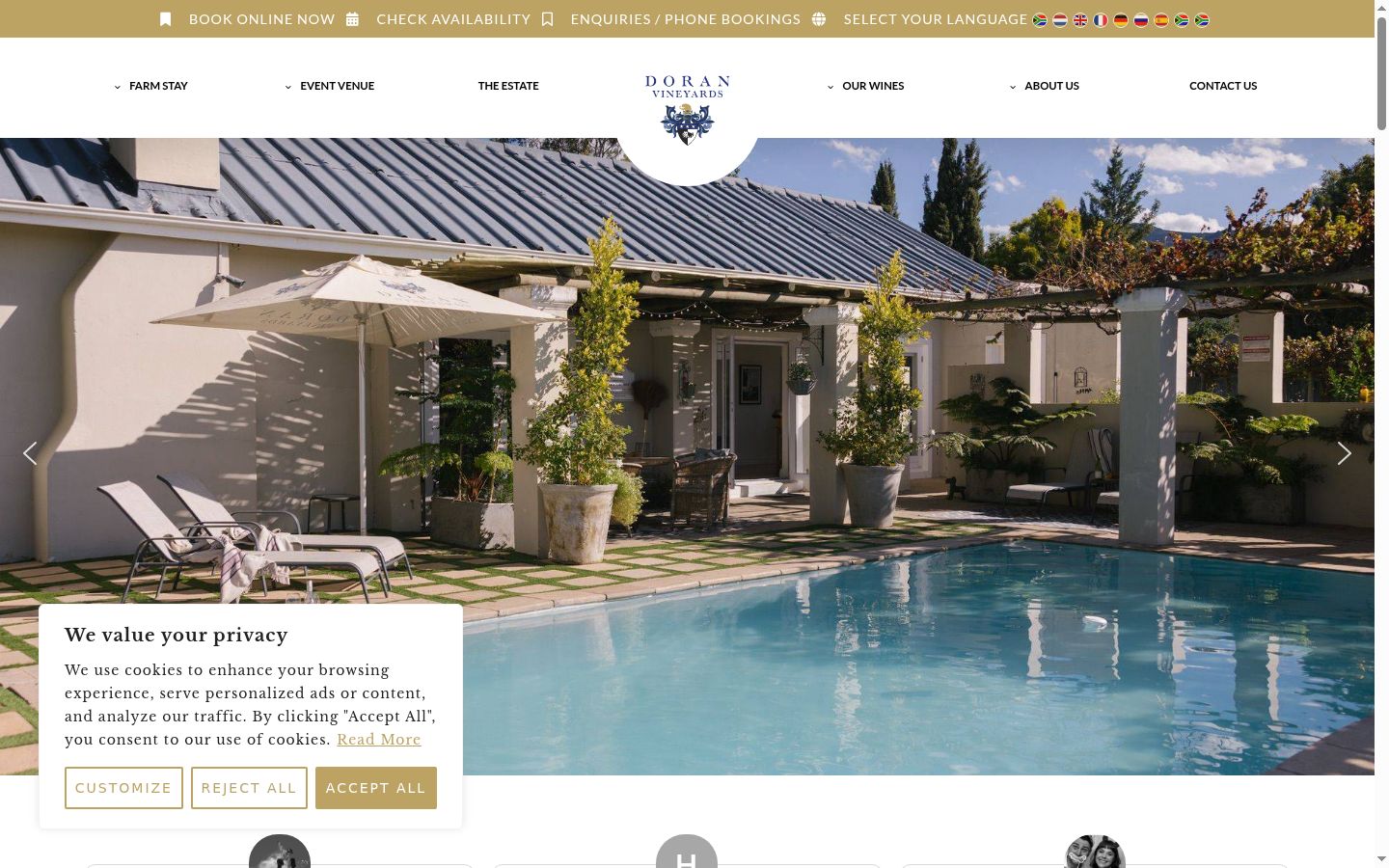 Screenshot of the consent banner shown before any interaction