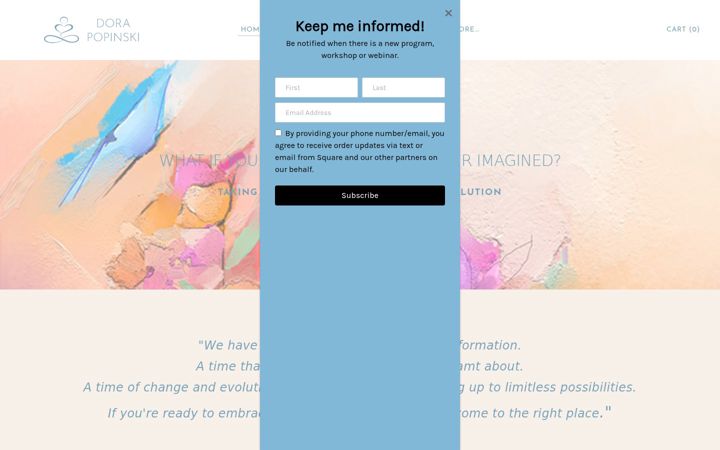Screenshot of dorapopinski.com