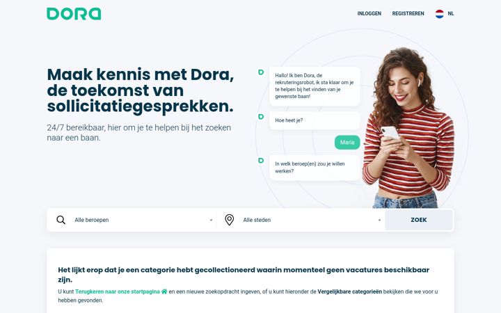 Screenshot of dorathebot.nl