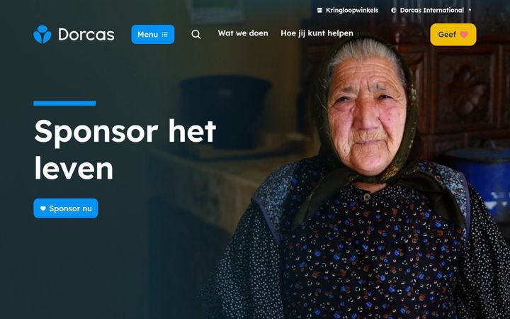 Snímek obrazovky dorcas.nl