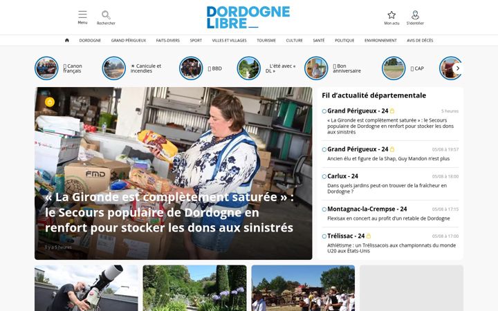 Screenshot of dordognelibre.fr