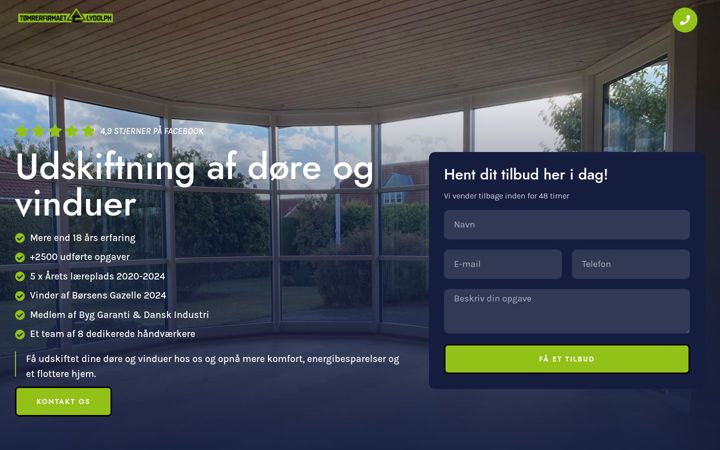 Screenshot van dore-vinduer.dk