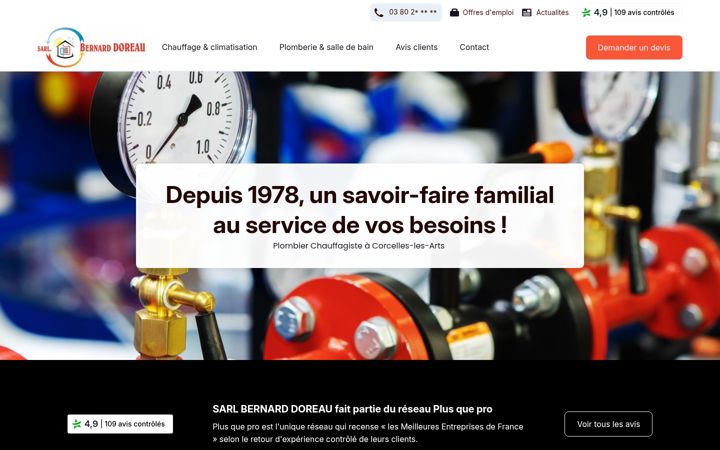 Screenshot of doreau-chauffage.fr