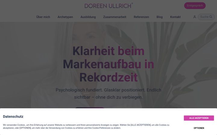 Screenshot of doreenullrich.com