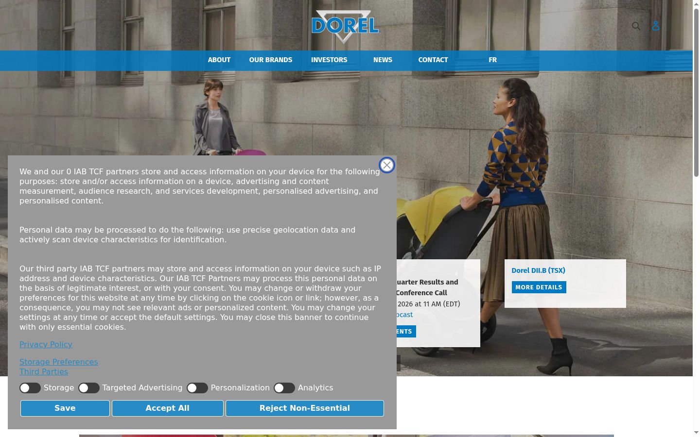 Screenshot van de toestemmingsbanner zoals getoond vóór enige interactie