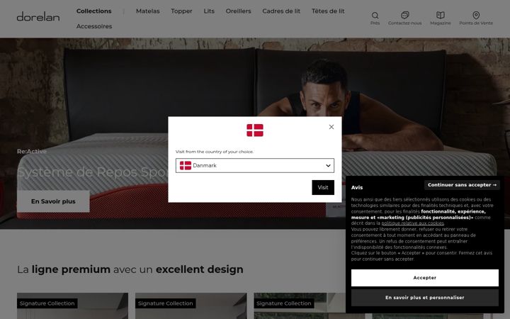 Kuvakaappaus sivustosta dorelan.fr