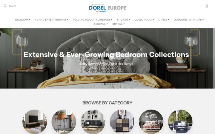 Screenshot of dorelhomeeurope.com