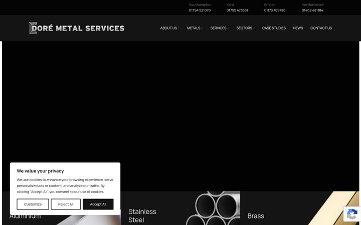 Snímek obrazovky doremetals.co.uk