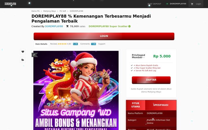 Екранна снимка на doremiplay88.net