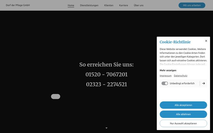Screenshot of dorfderpflegegmbh.de