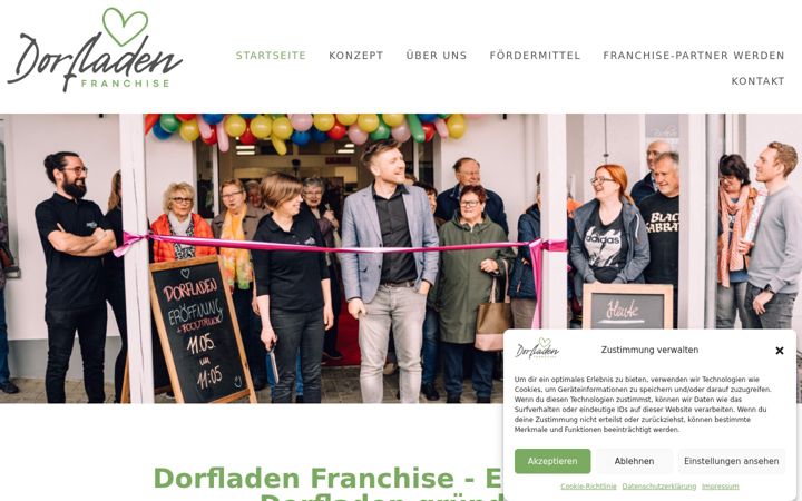 Ekrano kopija dorfladen-franchise.de