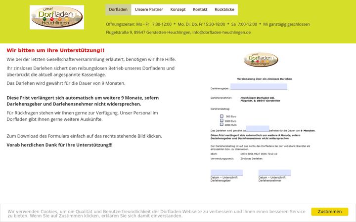 Screenshot di dorfladen-heuchlingen.de