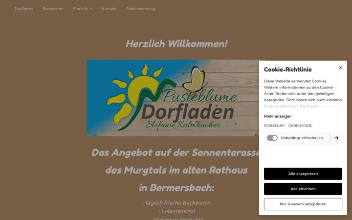 Screenshot of dorfladen-pusteblume.com