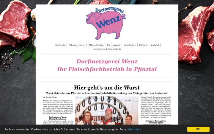 Screenshot di dorfmetzgerei-wenz.de
