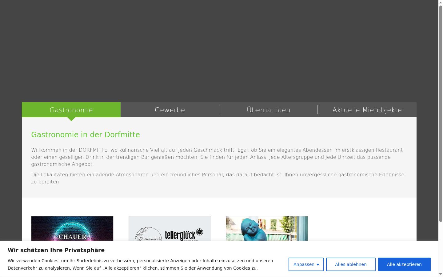 Screenshot of the consent banner shown before any interaction