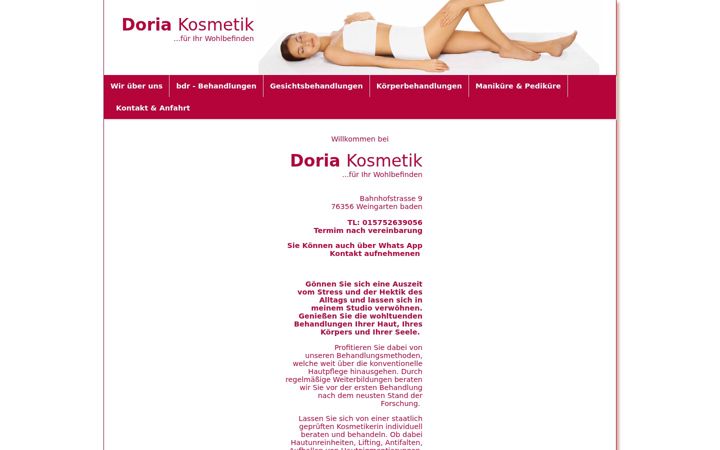Screenshot di doria-kosmetikinstitut.de