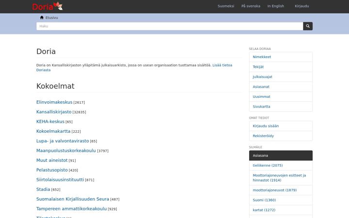 Screenshot of doria.fi