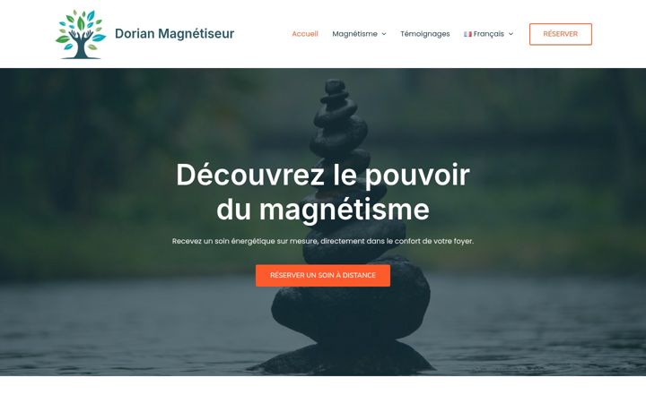 Kuvakaappaus sivustosta dorian-magnetiseur.fr