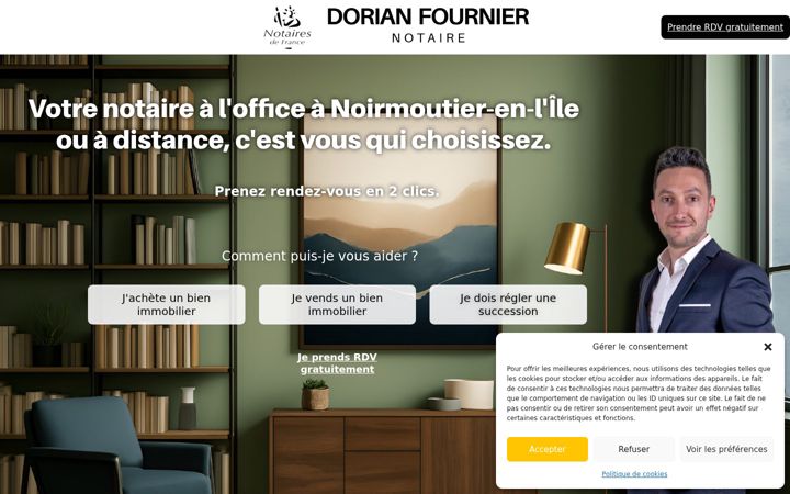 Kuvakaappaus sivustosta dorianfournier.notaires.fr