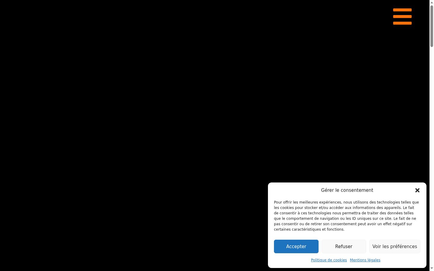 Screenshot of the consent banner shown before any interaction