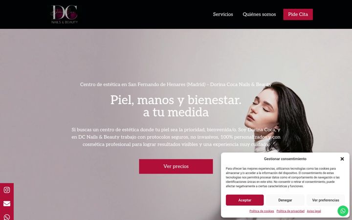 Screenshot of dorinacocanailsbeauty.com