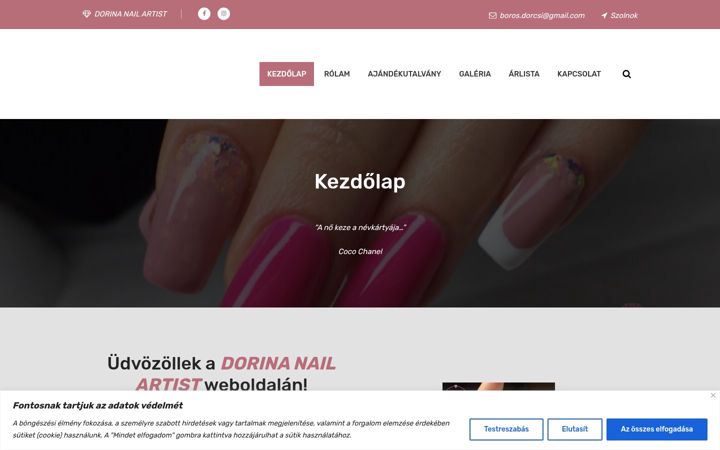 Screenshot of dorinails.hu