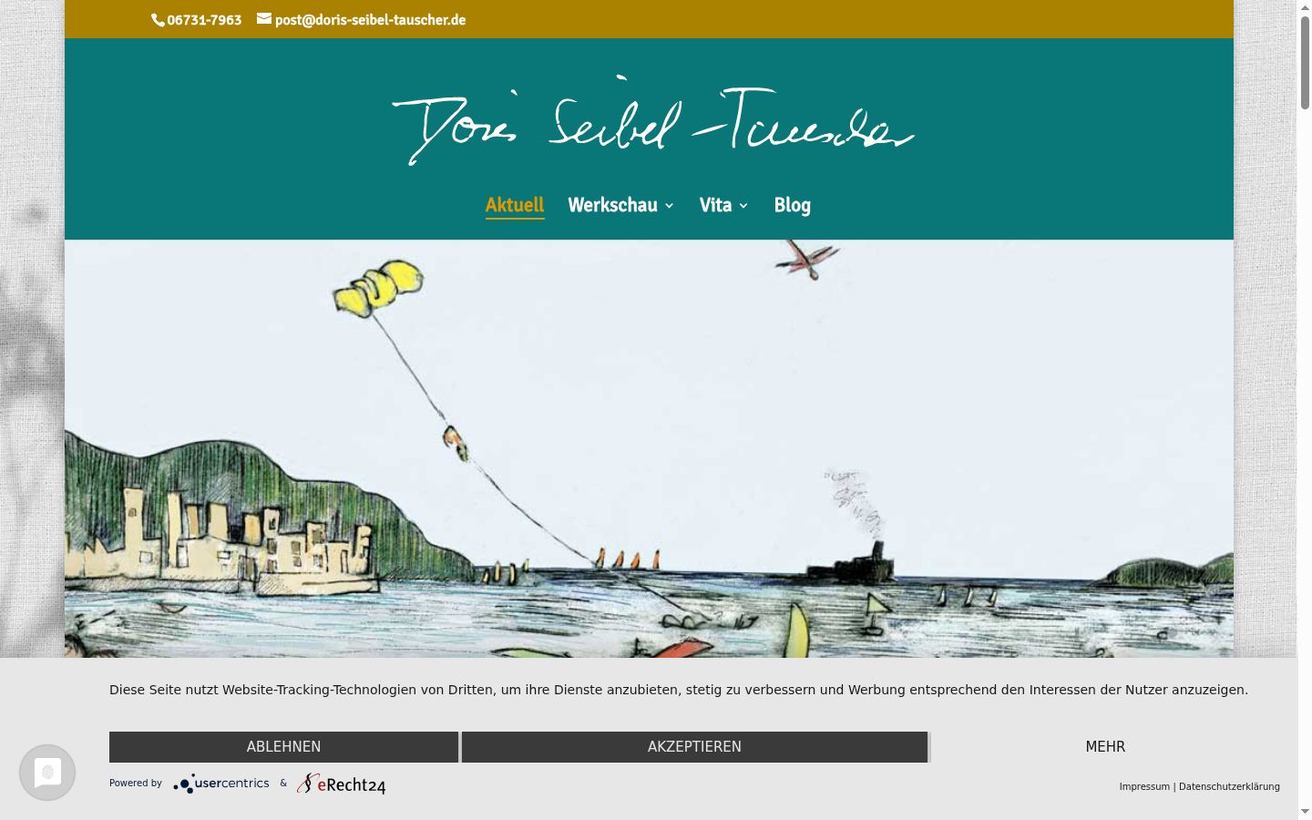 Screenshot des Einwilligungsbanners vor jeglicher Interaktion