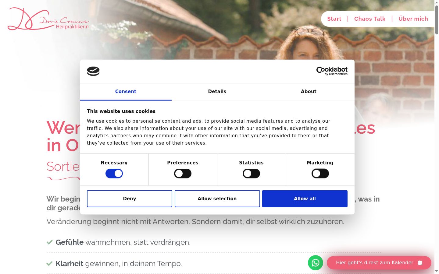 Screenshot of the consent banner shown before any interaction