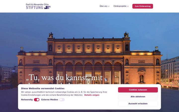 Skærmbillede af dorit-und-alexander-otto-stiftung.de