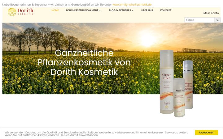 Skærmbillede af dorith-kosmetik.de