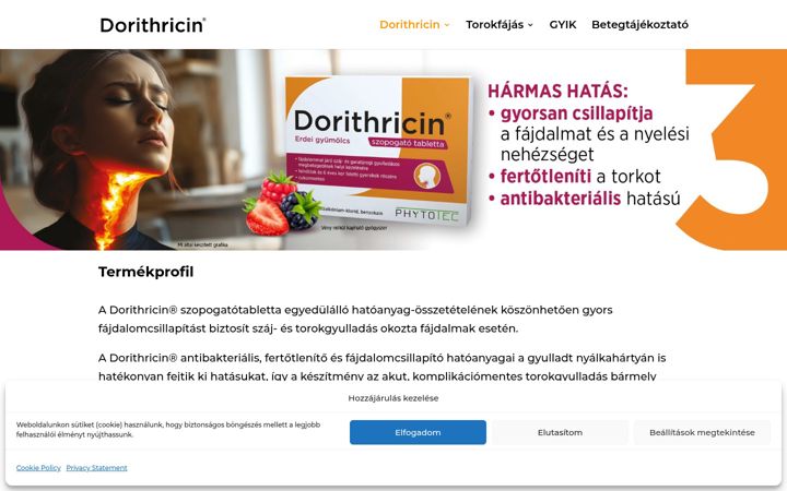 Screenshot of dorithricin.hu