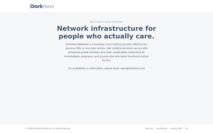 Screenshot of dorkhost.com