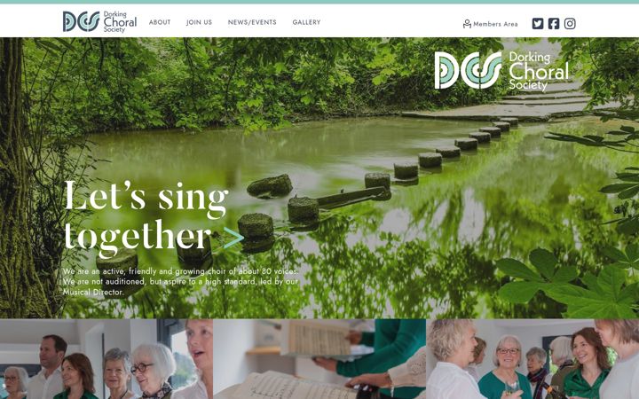 Screenshot of dorkingchoralsociety.org.uk